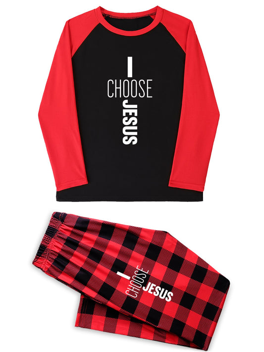 I Choose Him Unisex Plaid Christian Pajamas
