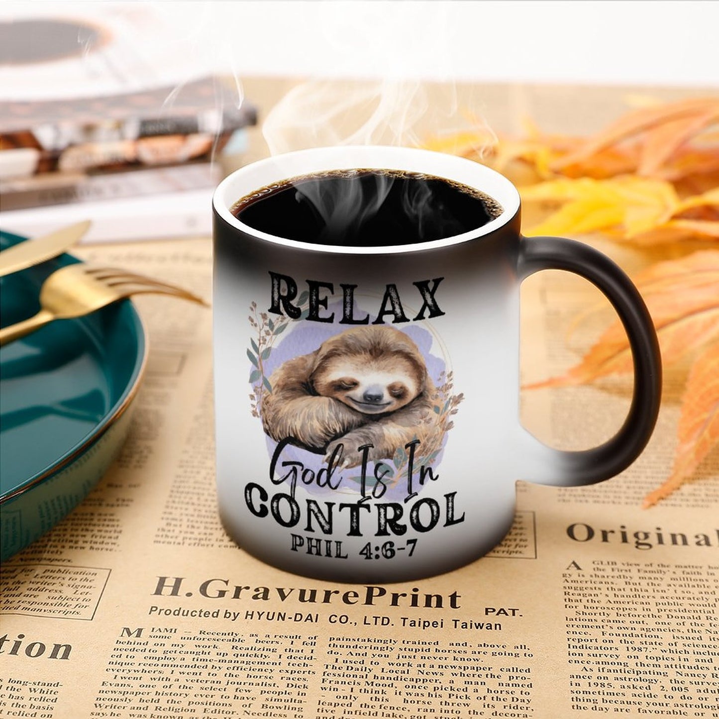 Relax God Is In Control Christian Color Changing Mug (Dual-sided)
