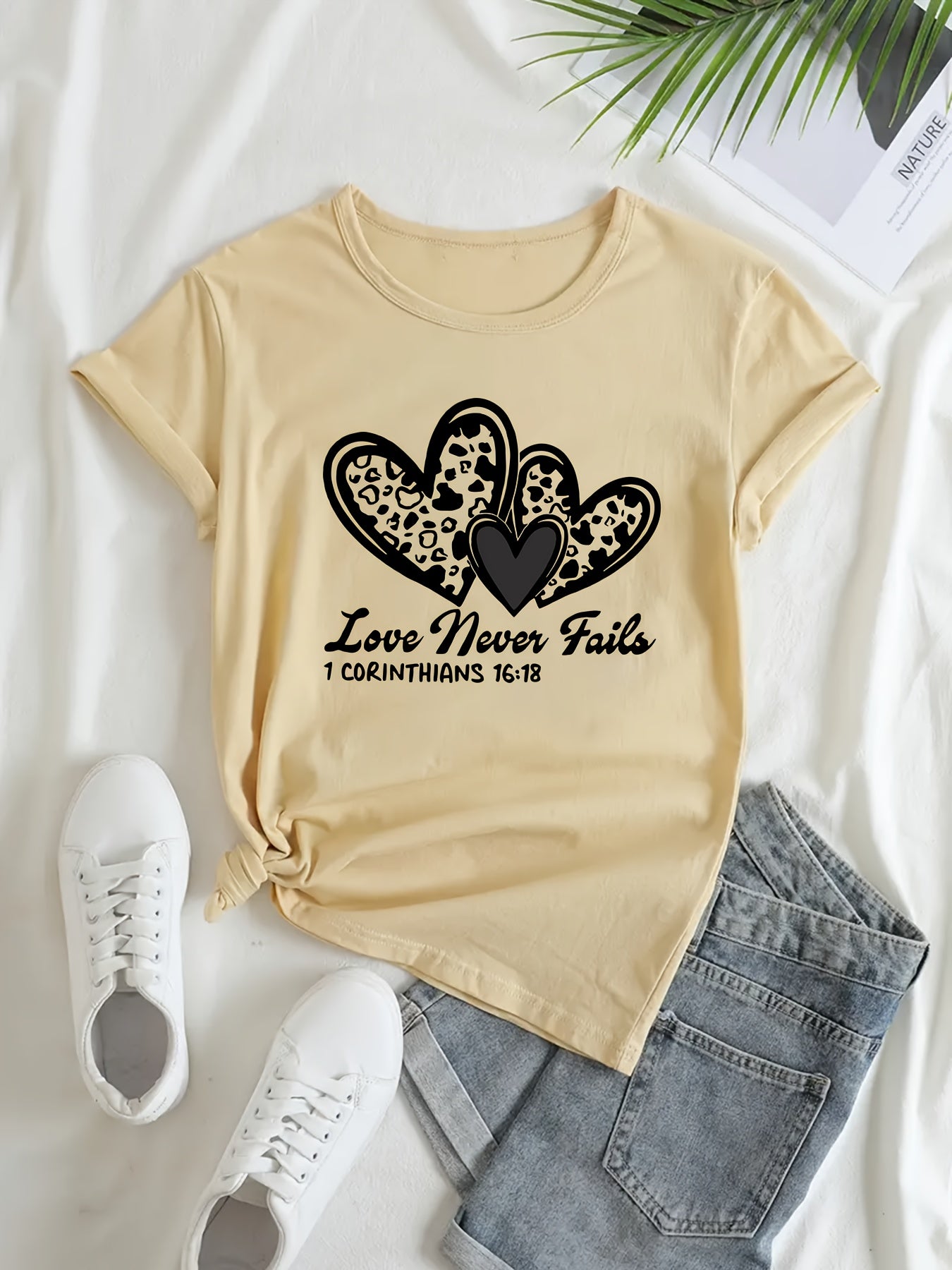 Love Never Fails Women's Christian T-shirt claimedbygoddesigns