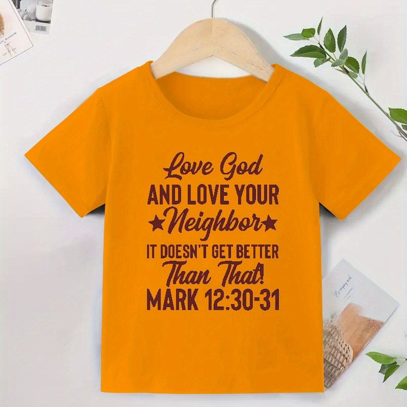 Mark 12:30-31 LOVE GOD AND LOVE YOUR NEIGHBOR Youth Christian T-shirt claimedbygoddesigns