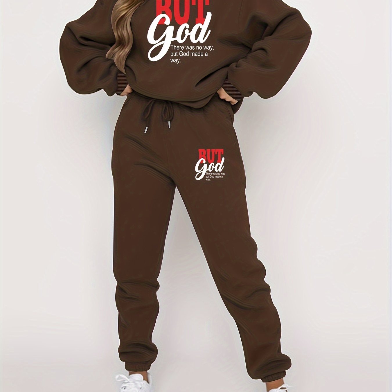 But God: There Was No Way But God Made A Way (2) Women's Christian Casual Outfit claimedbygoddesigns