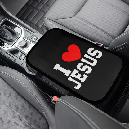 I Love Him Christian Car Armrest Cover - ClaimedbyGodDesigns