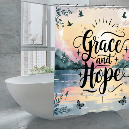 Grace And Hope Christian Waterproof Shower Curtain