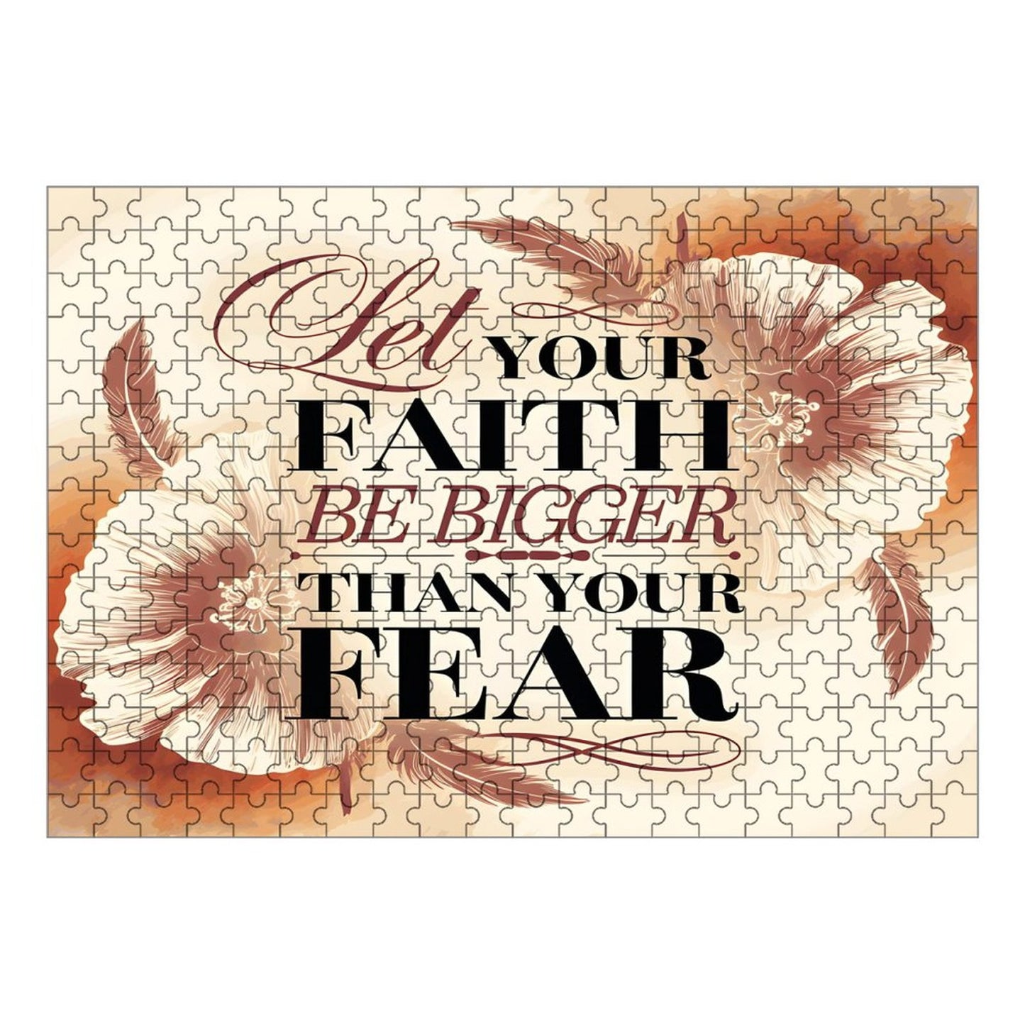 Let Your Faith Be Bigger Than Your Fears Christian Horizontal Wooden Puzzle
