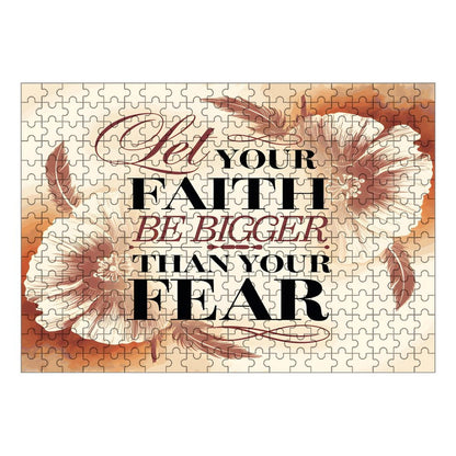 Let Your Faith Be Bigger Than Your Fears Christian Horizontal Wooden Puzzle