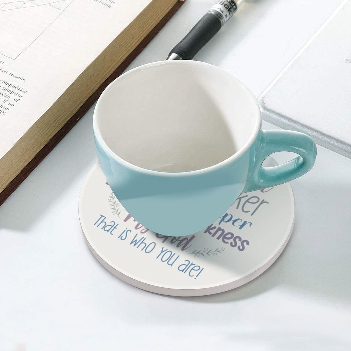 Waymaker Christian Round Ceramic Coaster - ClaimedbyGodDesigns