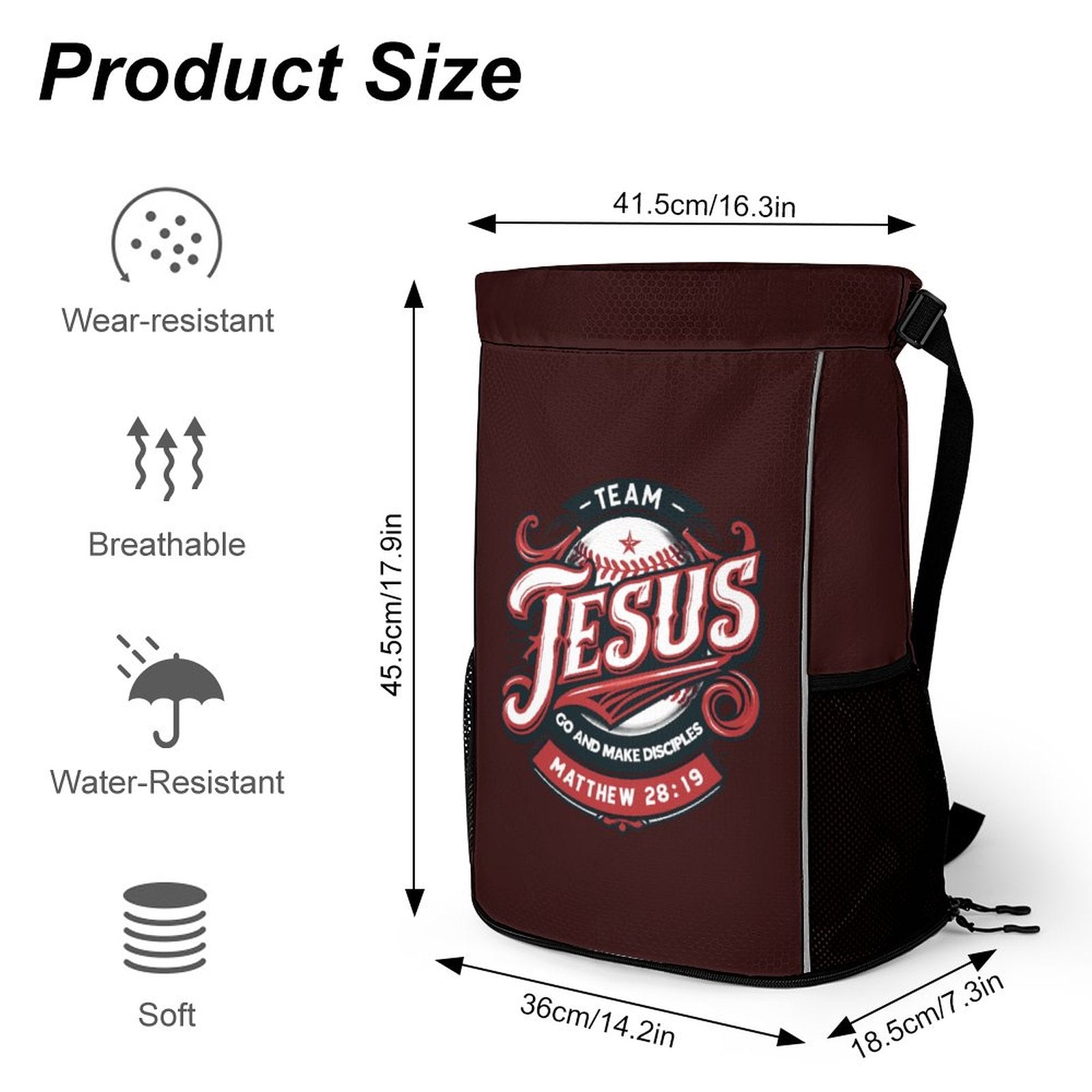 TEAM Jesus Go And Make Disciples Christian Waffle Cloth Drawstring Bag SALE-Personal Design