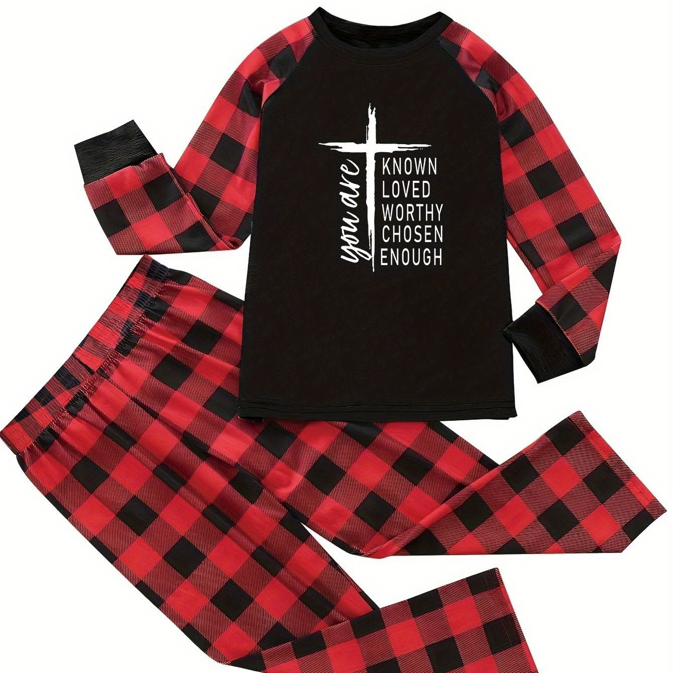 You Are Enough Plus Size Women's Christian Pajamas claimedbygoddesigns