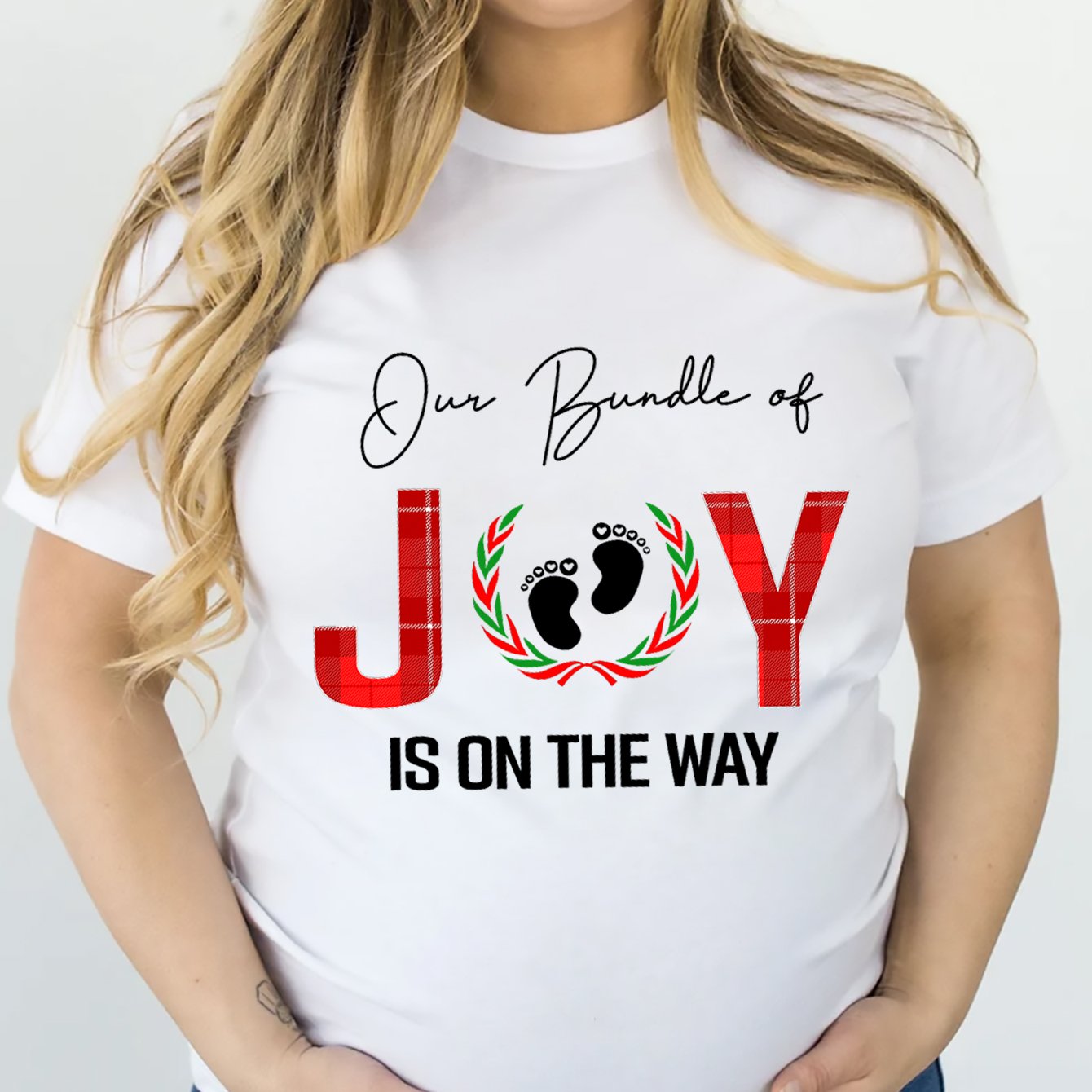 Our Bundle Of Joy Is On The Way Women's Christian Maternity T-shirt claimedbygoddesigns