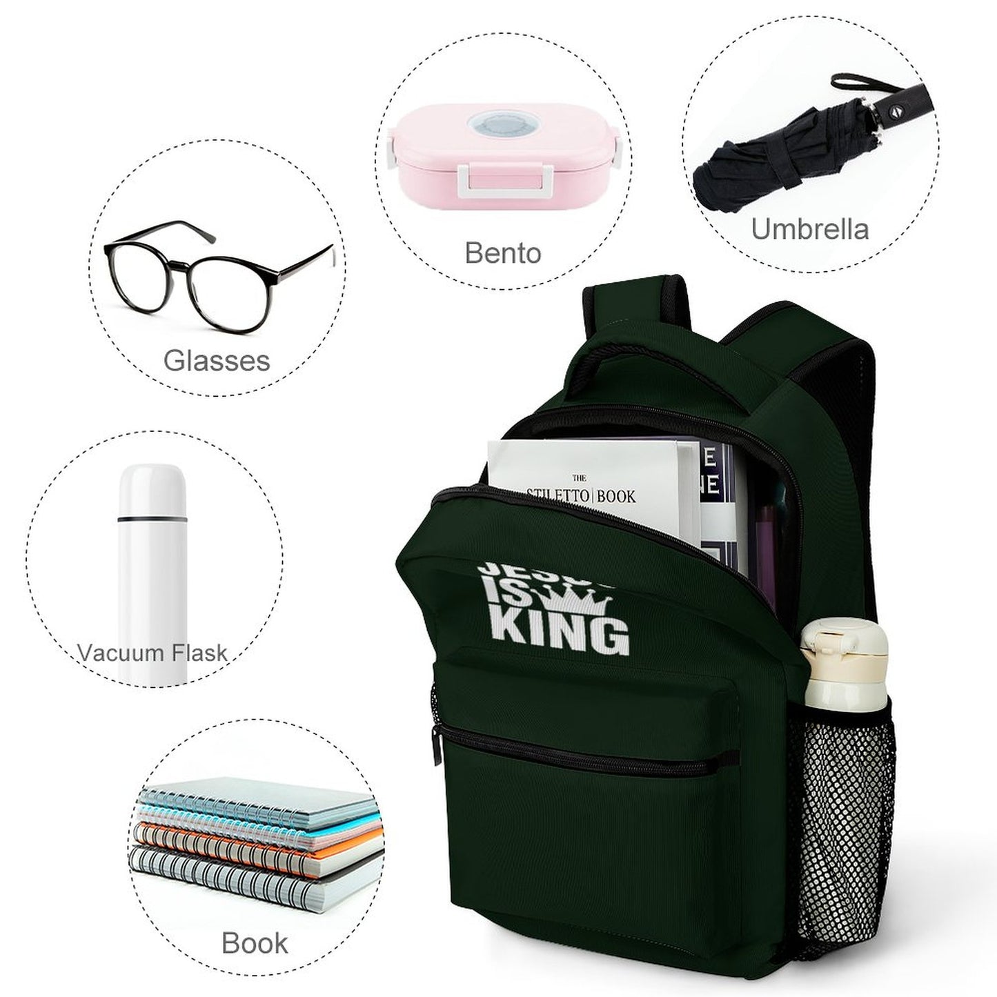 Jesus Is King Christian Children's School Backpack