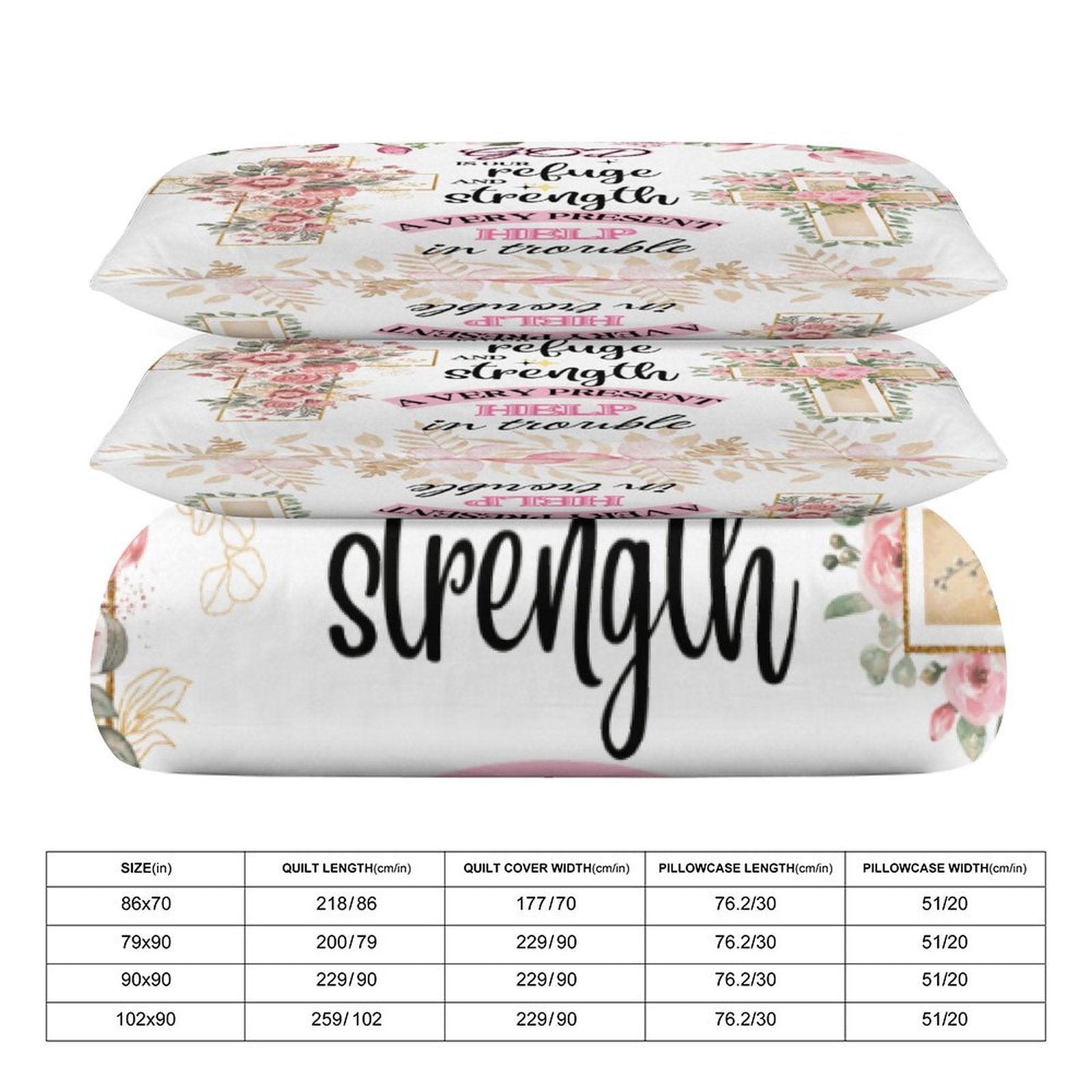 God Is Our Refuge And Strength A Very Present Help In Trouble 3-Piece Comforter Bedding Set-86"×70"/ 218×177cm SALE-Personal Design