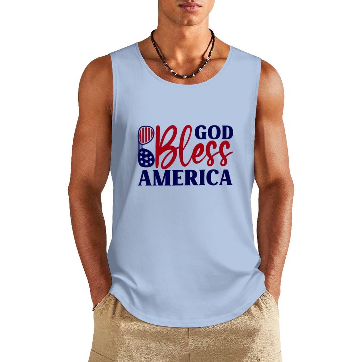 God Bless America Patriotic American Men's Christian Tank Top