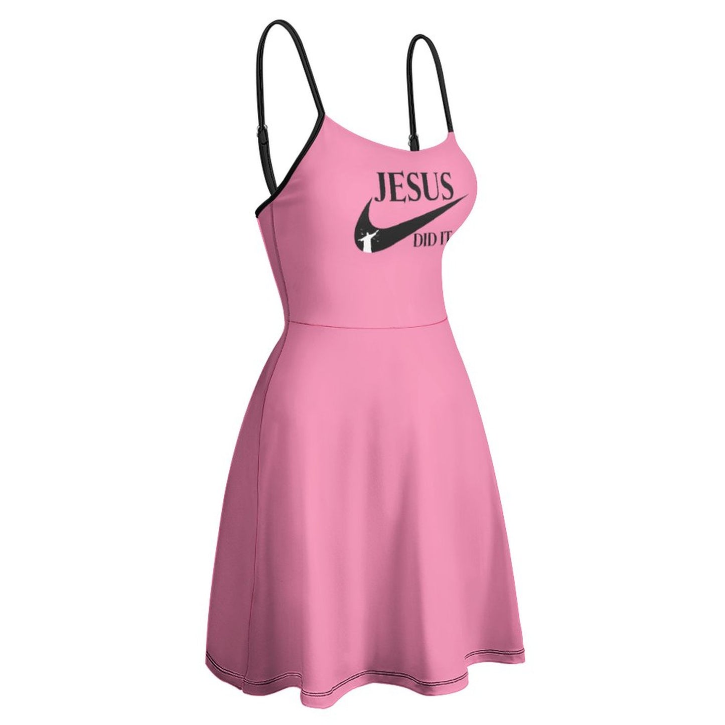 Jesus Did It  Women's Christian Spaghetti Strap Casual Dress SALE-Personal Design