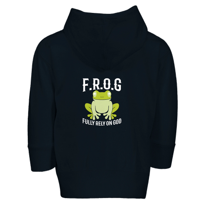 Fully Rely On Him Christian Toddler Zip Fleece Hooded Sweatshirt - ClaimedbyGodDesigns