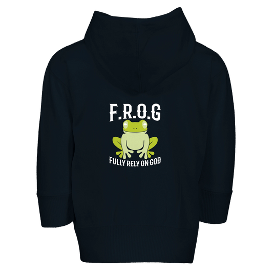 Fully Rely On Him Christian Toddler Zip Fleece Hooded Sweatshirt - ClaimedbyGodDesigns