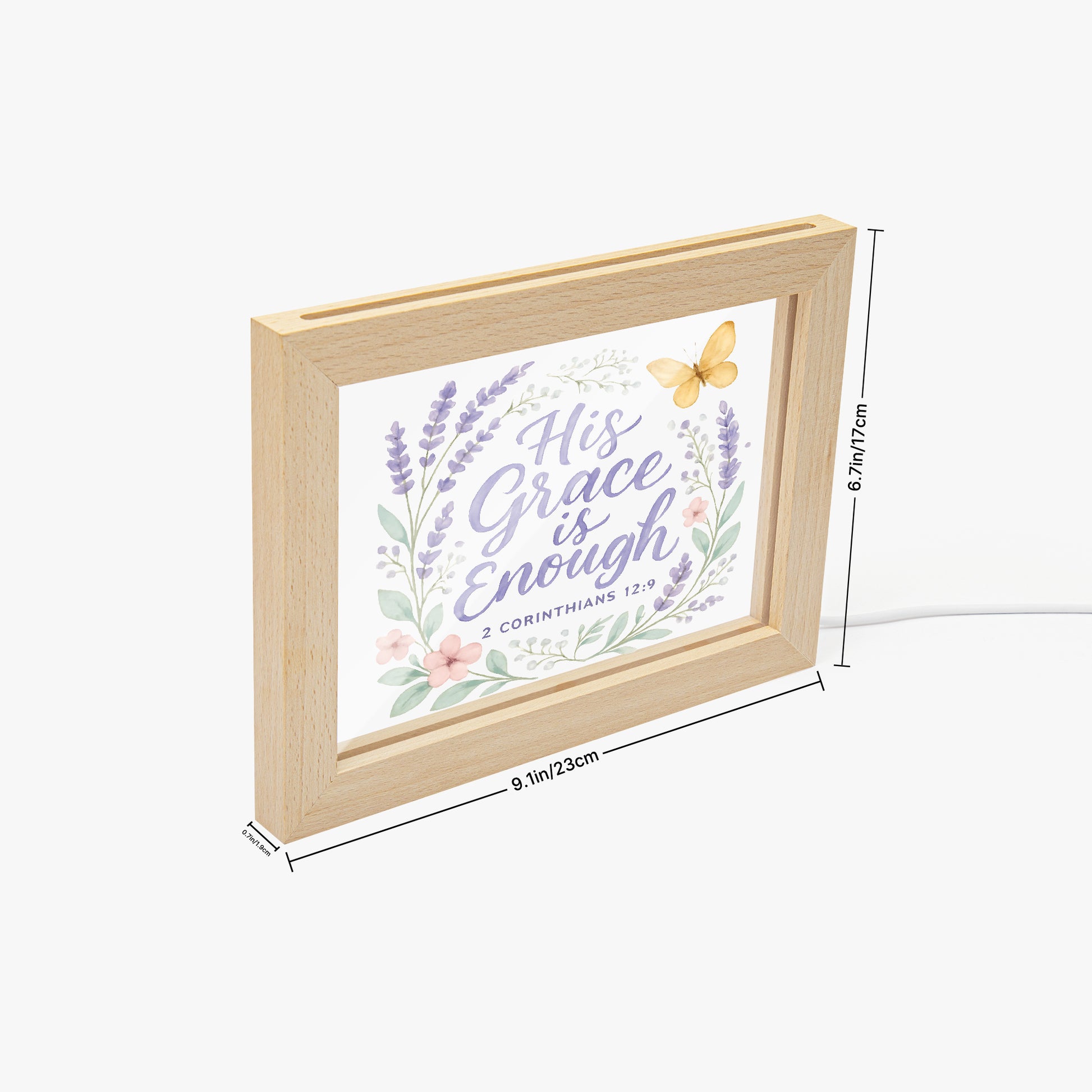 His Grace Is Enough Christian Wooden Framed Acrylic Ornament - ClaimedbyGodDesigns