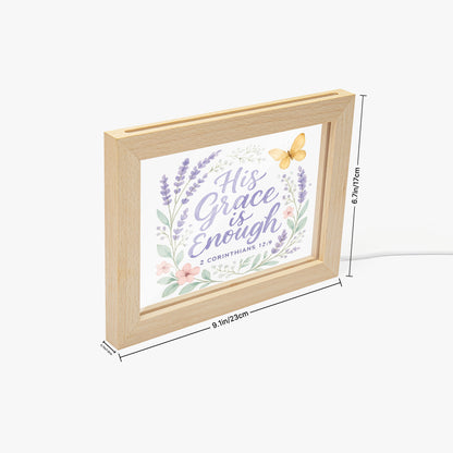 His Grace Is Enough Christian Wooden Framed Acrylic Ornament - ClaimedbyGodDesigns