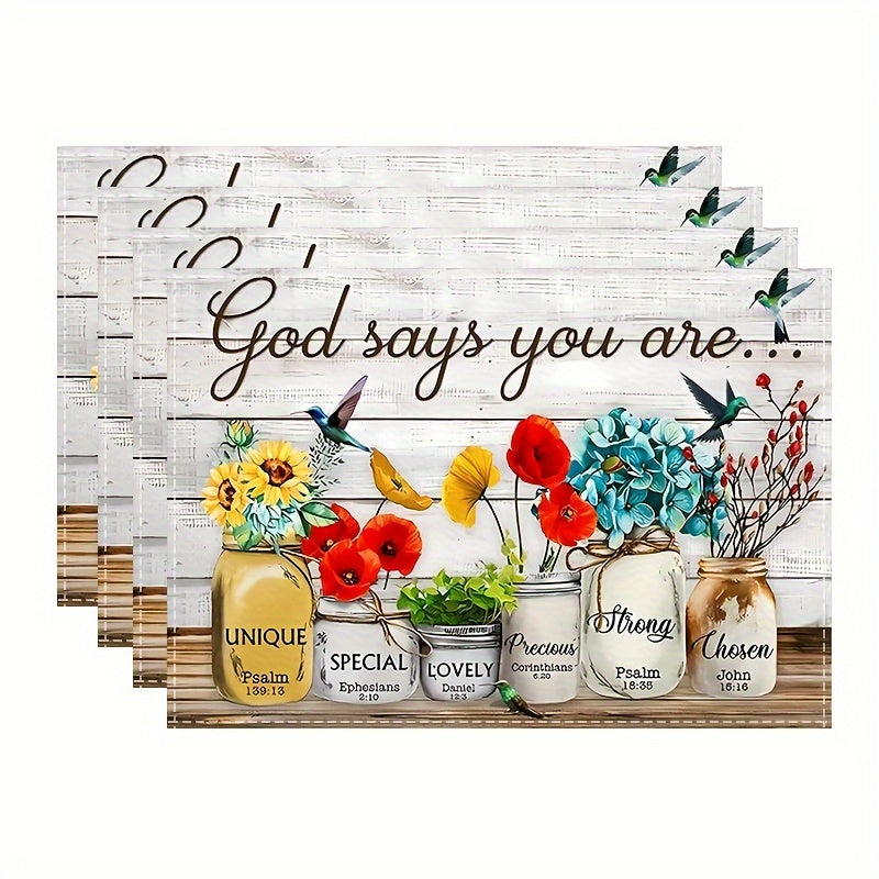 God Says You Are Or Today I Choose Christian Table Placemat (4pcs) claimedbygoddesigns