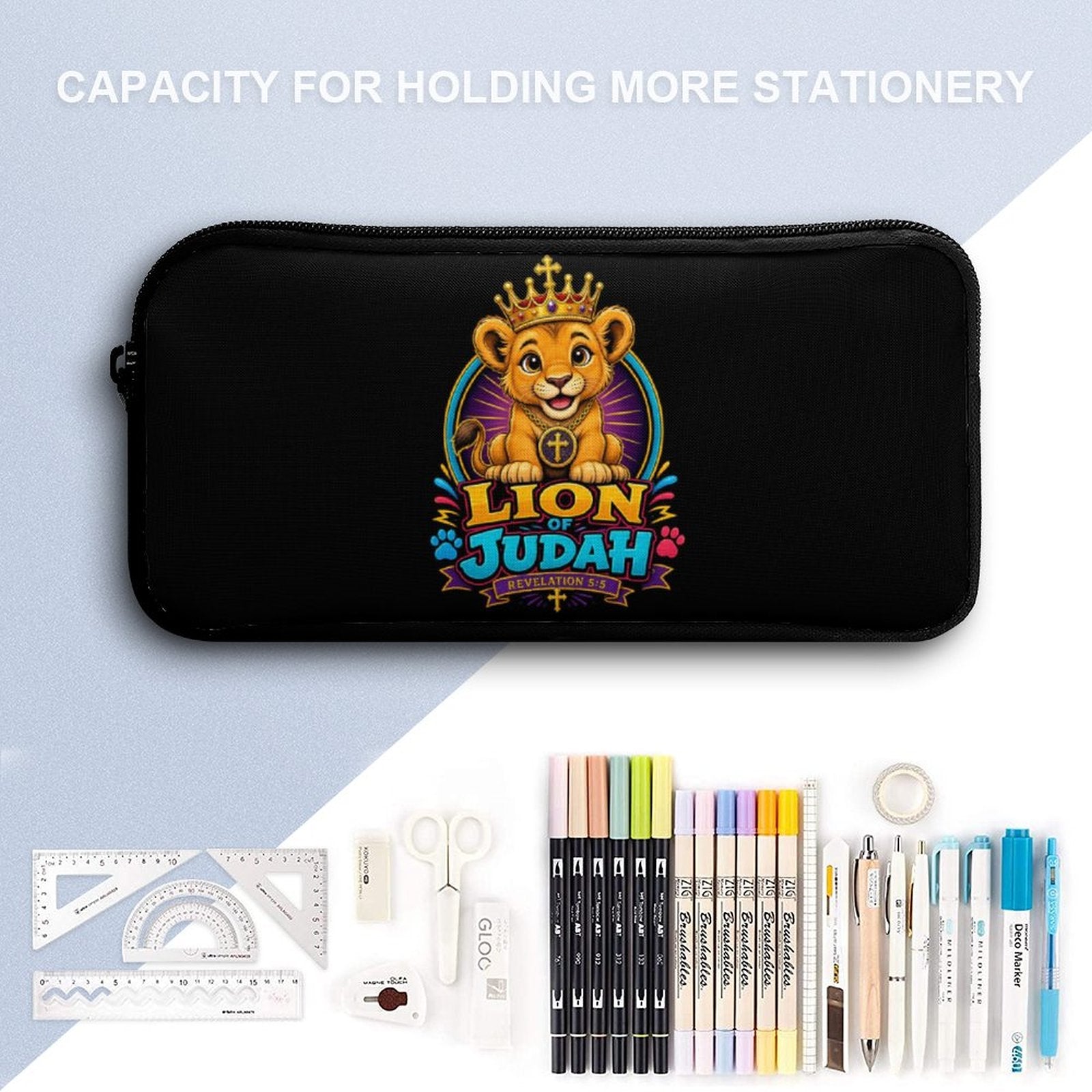 Lion Of Judah Christian 3 PCS Bag Set (Backpack, Lunch Bag and Pencil Case) - ClaimedbyGodDesigns