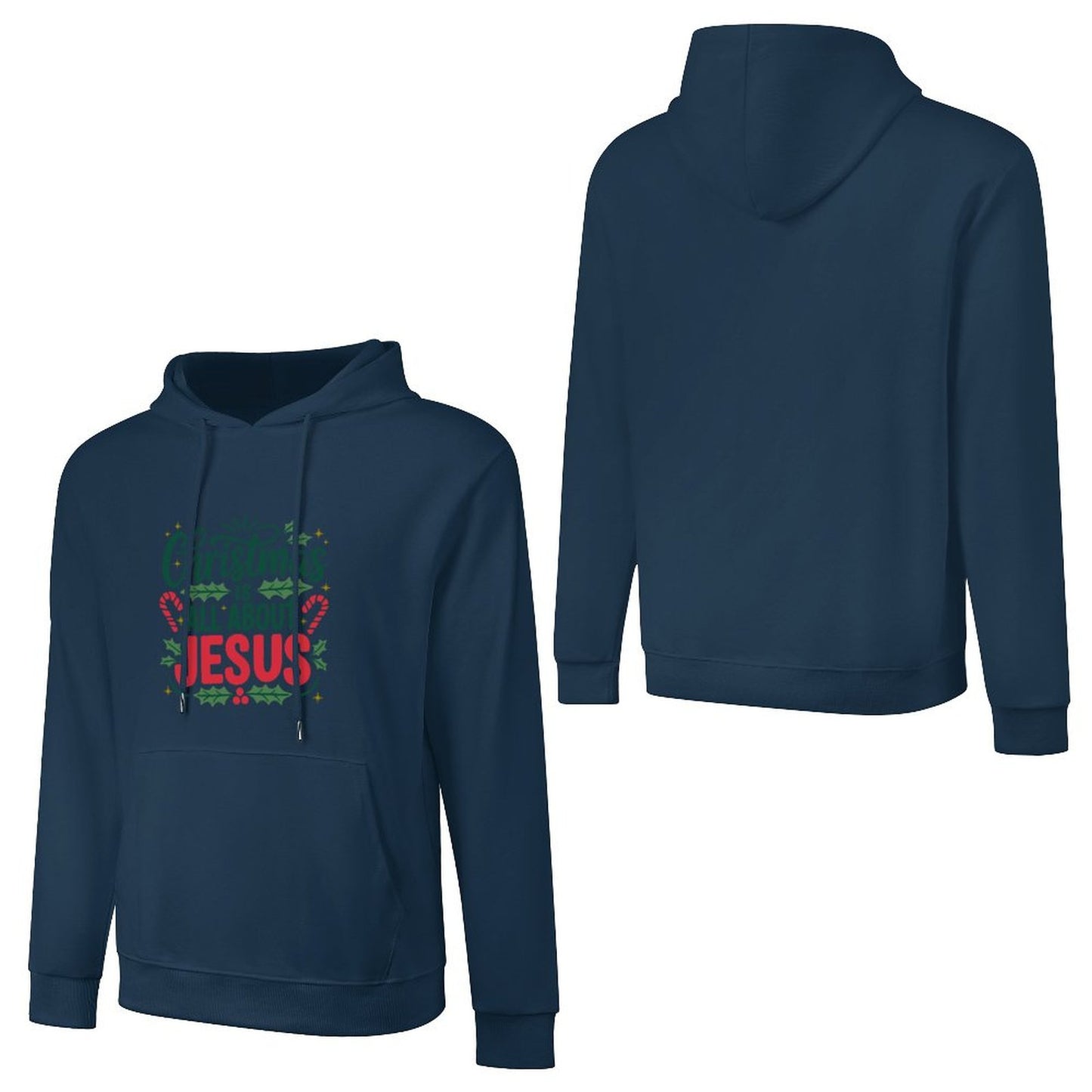 Christmas Is All About Jesus Men's Christian Pullover Hooded Sweatshirt