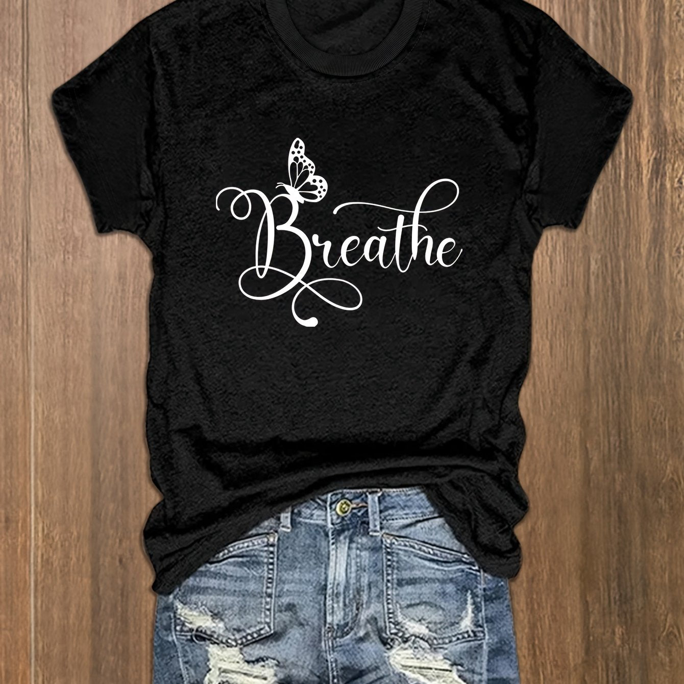 Breathe Plus Size Women's Christian T-shirt claimedbygoddesigns