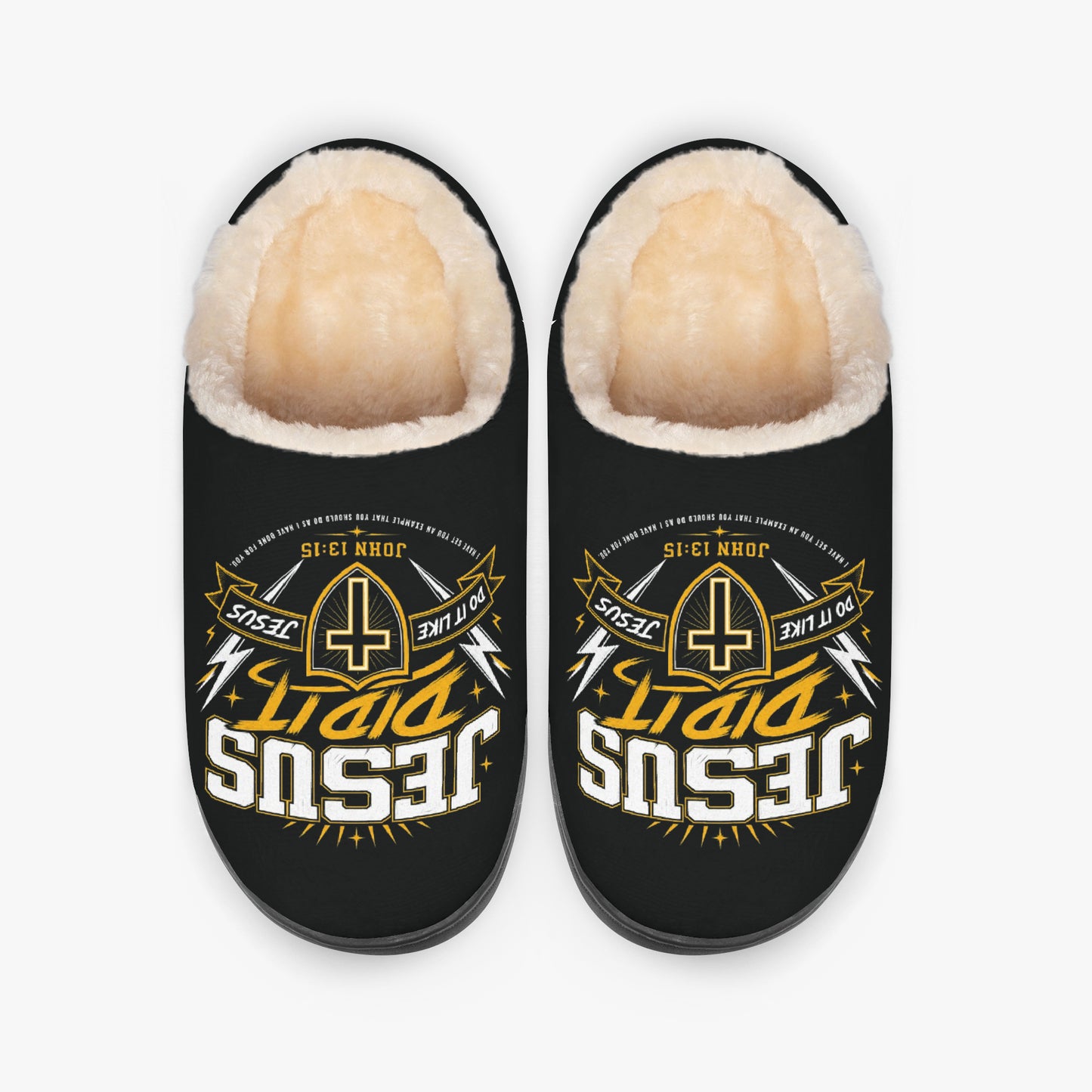 Jesus Did It 2.0 Christian Fluffy Bedroom Slippers - ClaimedbyGodDesigns