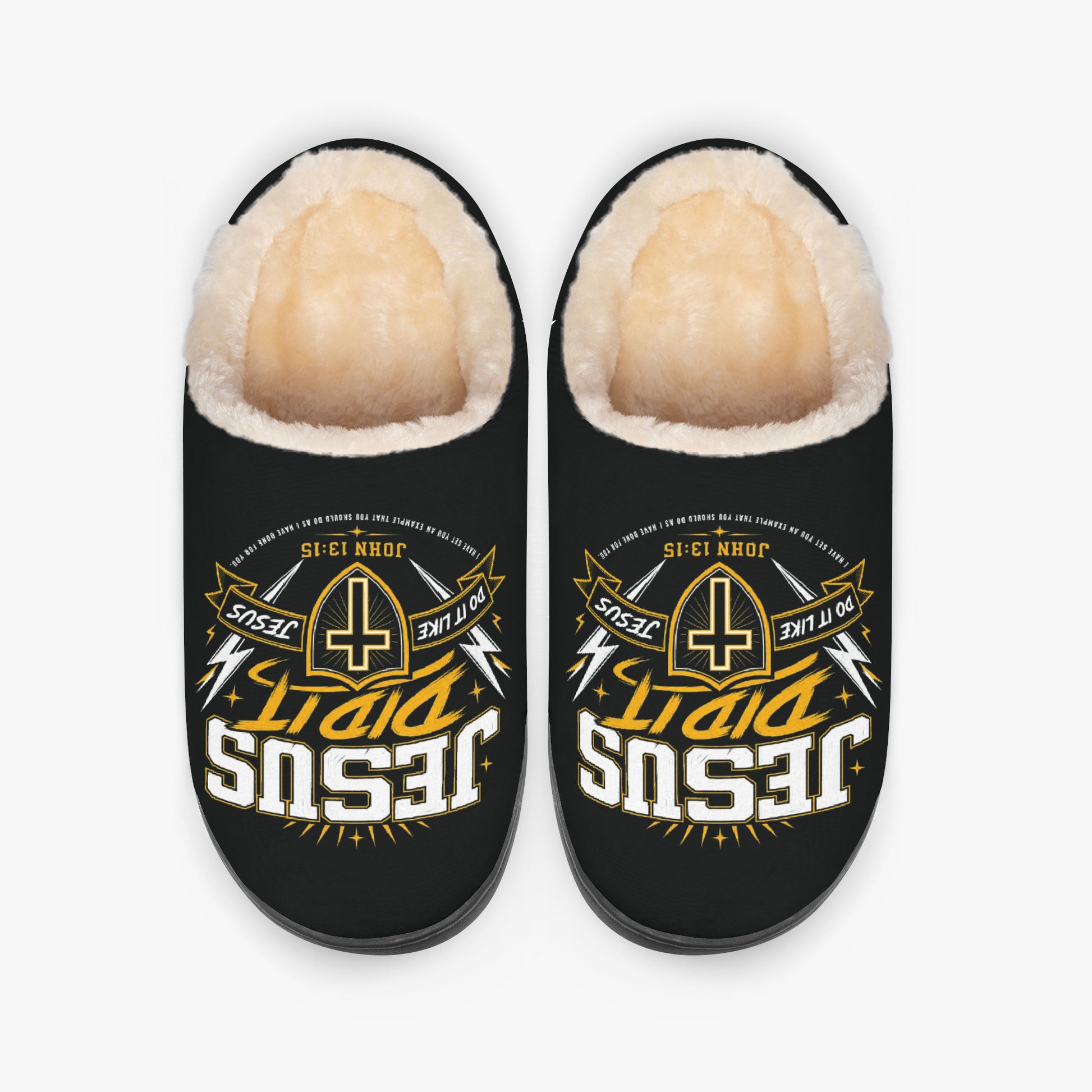 Jesus Did It 2.0 Christian Fluffy Bedroom Slippers - ClaimedbyGodDesigns