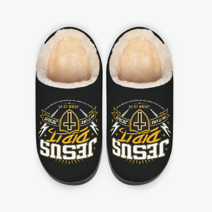 Jesus Did It 2.0 Christian Fluffy Bedroom Slippers - ClaimedbyGodDesigns