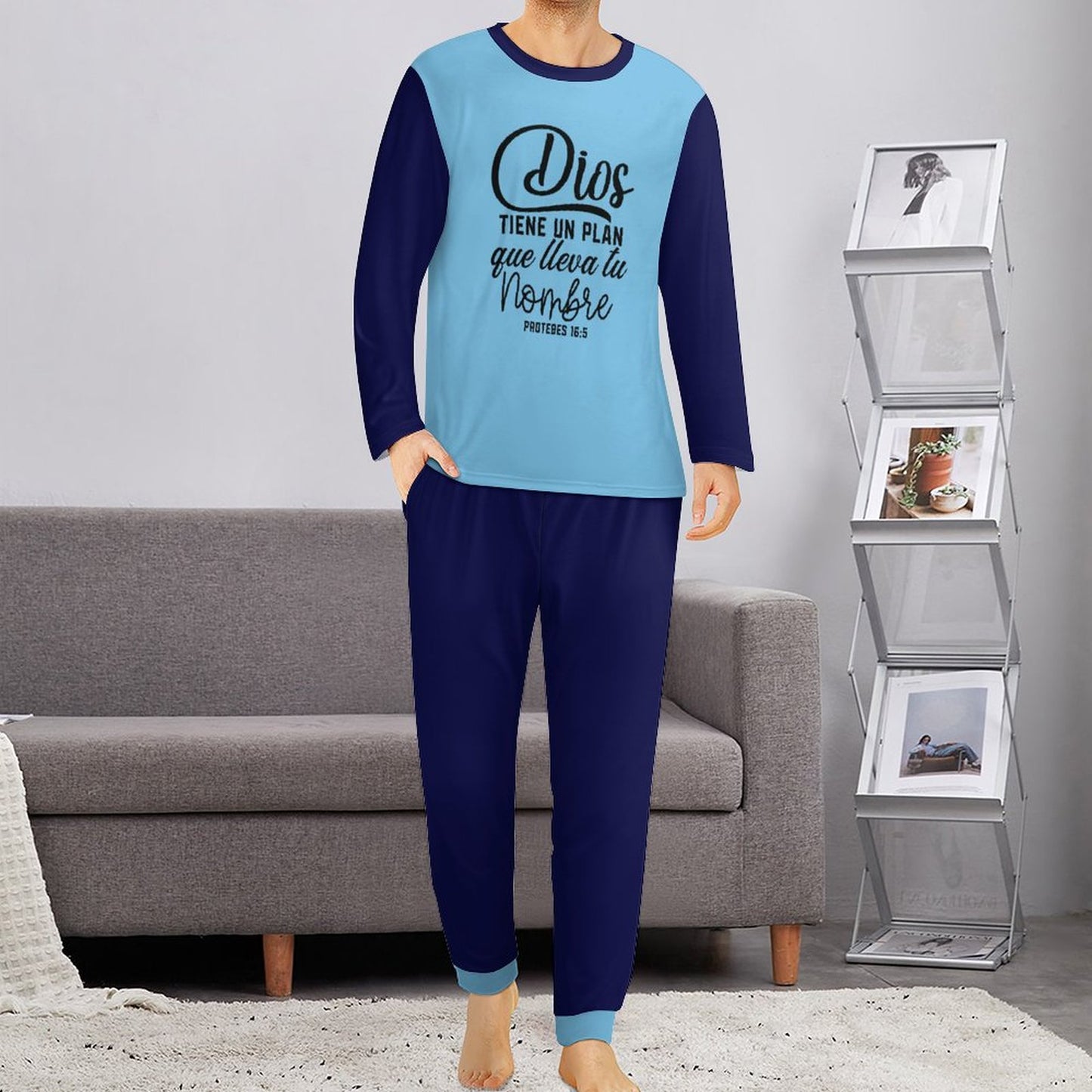 Tiene Un Plan Que Lleva Tu Nombre Spanish Men's Christian Pajama Set