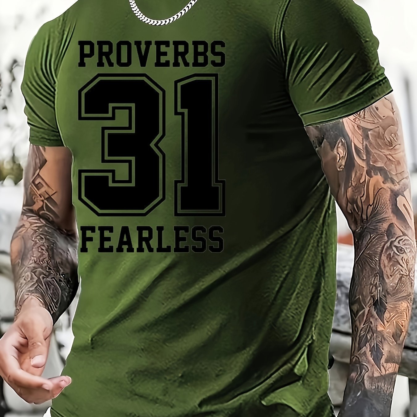 Proverbs 31 Fearless Plus Size Men's Christian T-shirt claimedbygoddesigns
