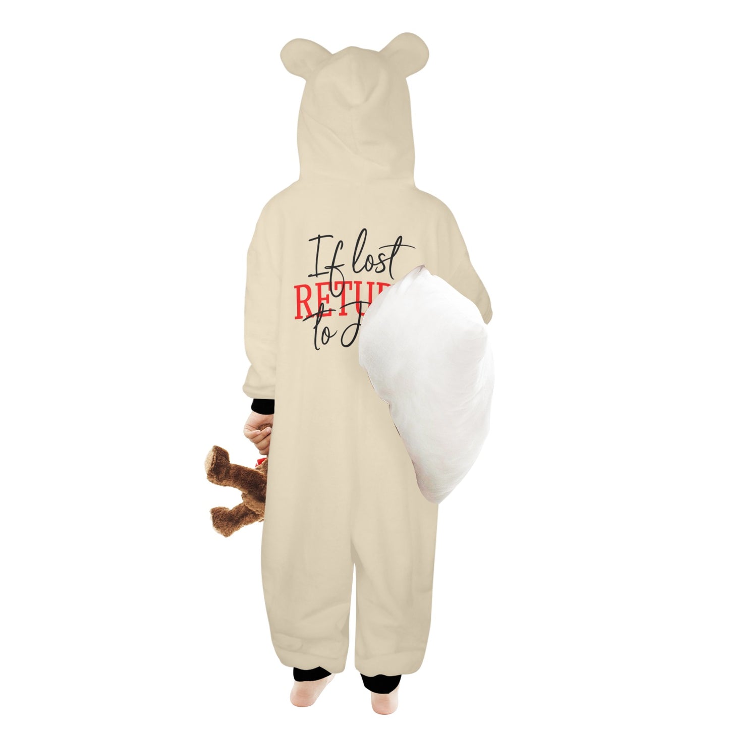 If Lost Return To Him One-Piece Zip up Hooded Pajamas for Little Kids (Toddler)