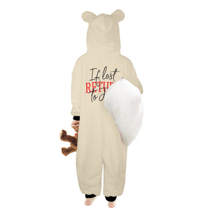 If Lost Return To Him One-Piece Zip up Hooded Pajamas for Little Kids (Toddler)
