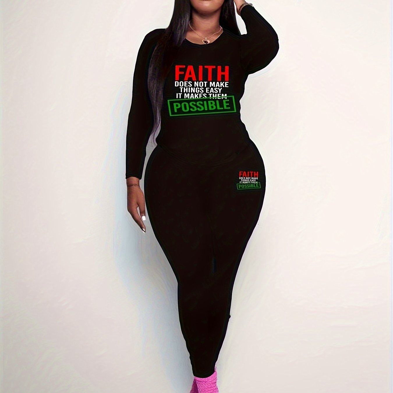 Faith Does Not Make Things Easy It Makes Them Possible Women's Christian Casual Outfit claimedbygoddesigns