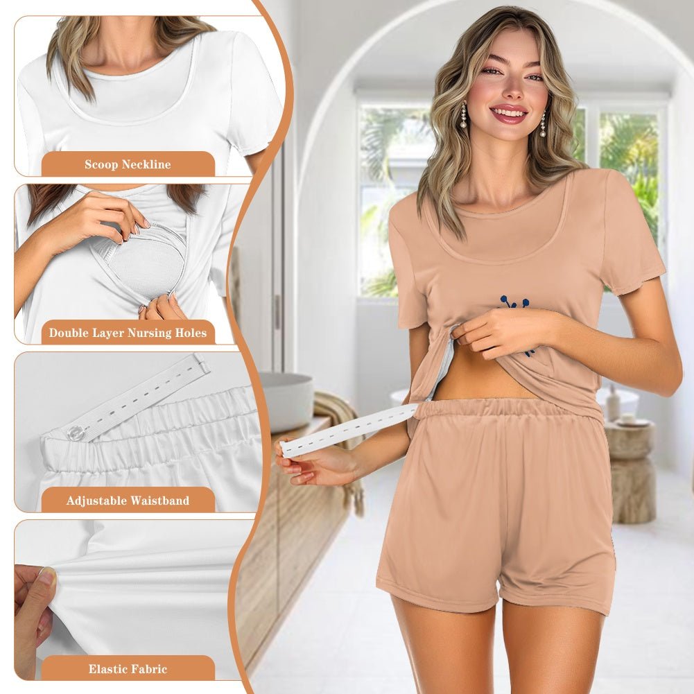 Multiplying Joy Christian Maternity Short Sleeve Pajama Set - ClaimedbyGodDesigns