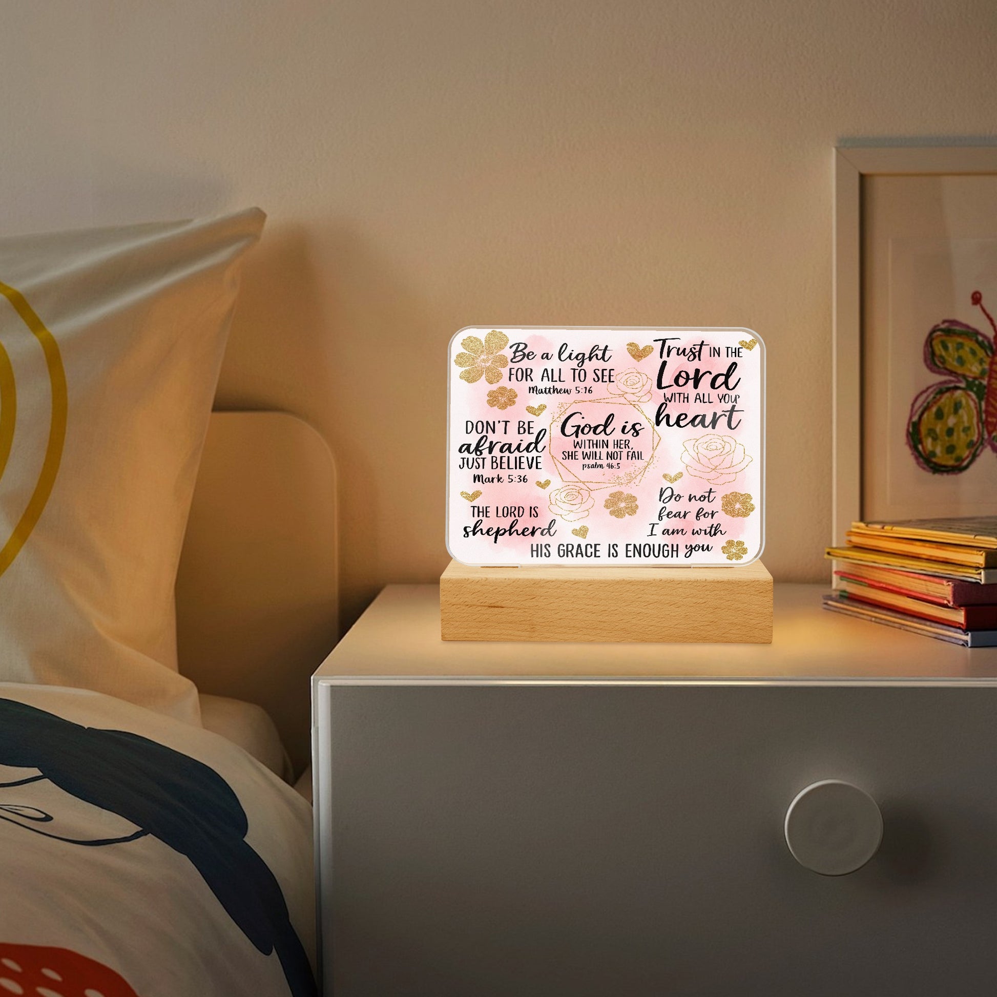 He Is Within Her Christian Acrylic Plaque with Stand - Rectangle - ClaimedbyGodDesigns