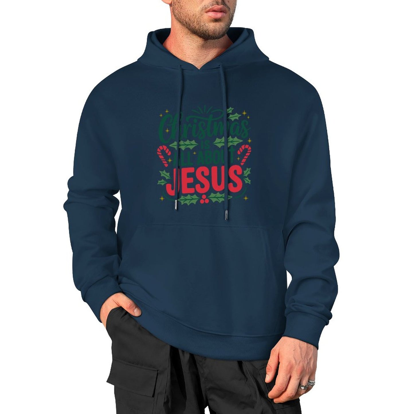 Christmas Is All About Jesus Men's Christian Pullover Hooded Sweatshirt