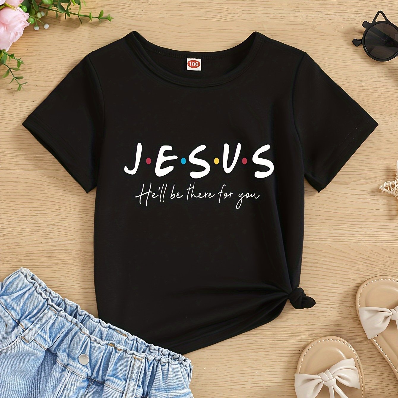Jesus He'll Be There For You Youth Christian T-shirt claimedbygoddesigns