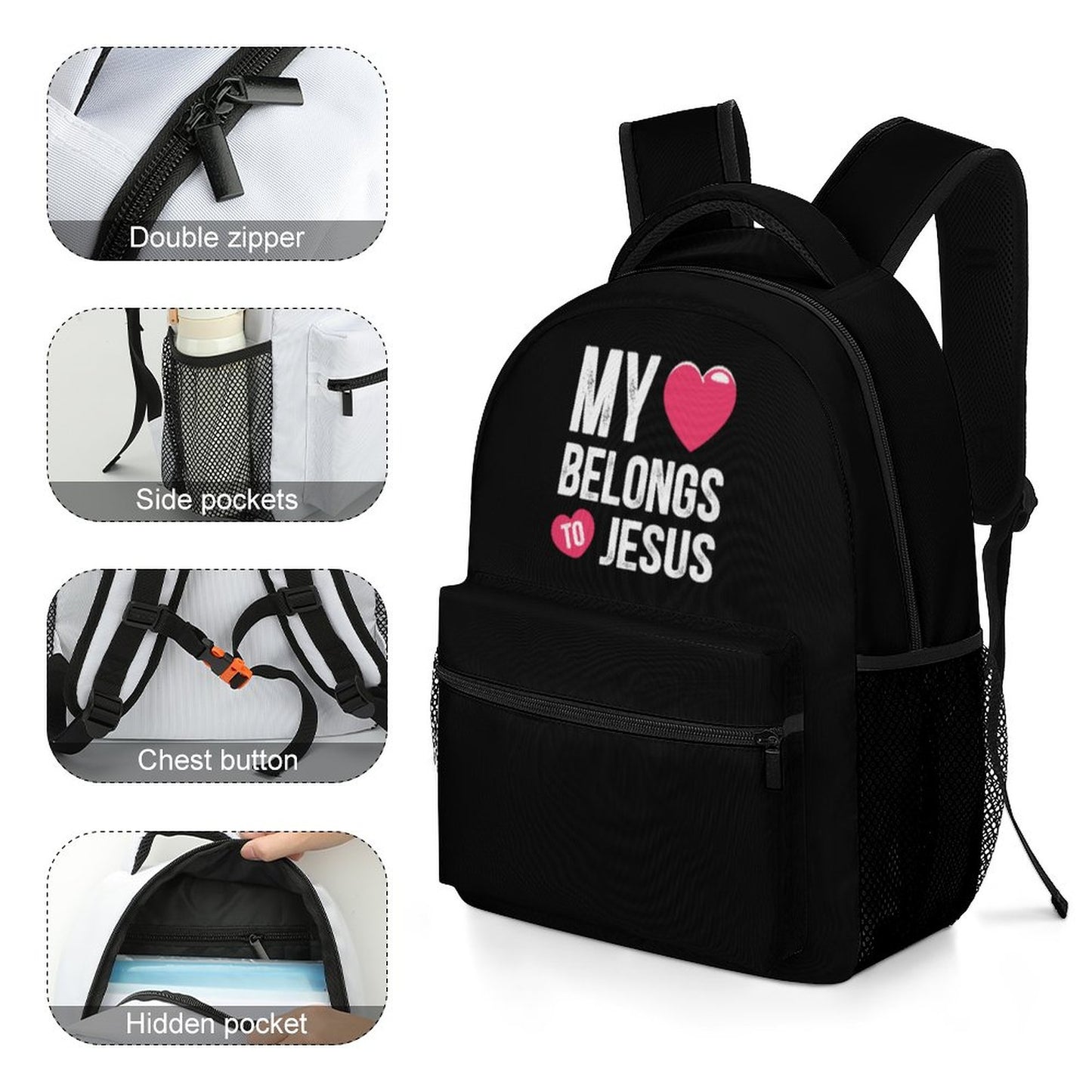 My Heart Belongs To Jesus Christian Children's School Backpack