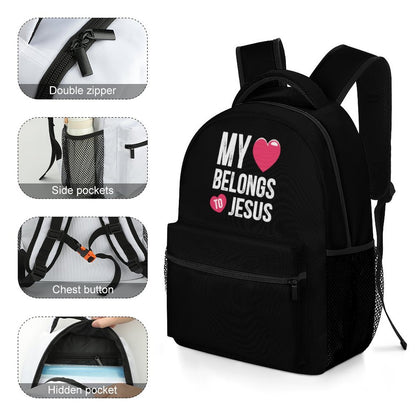 My Heart Belongs To  Christian Children's School Backpack