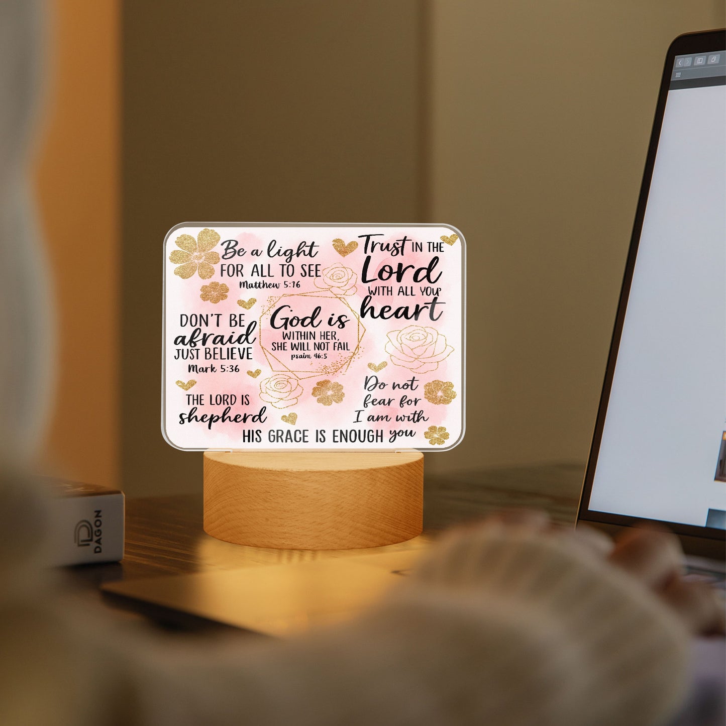 He Is Within Her Christian Acrylic Plaque with Stand - Rectangle - ClaimedbyGodDesigns