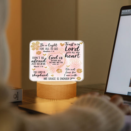 He Is Within Her Christian Acrylic Plaque with Stand - Rectangle - ClaimedbyGodDesigns