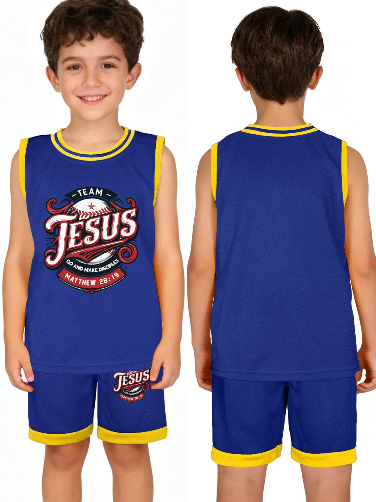 Team Jesus Children's Christian Basketball Jersey Set