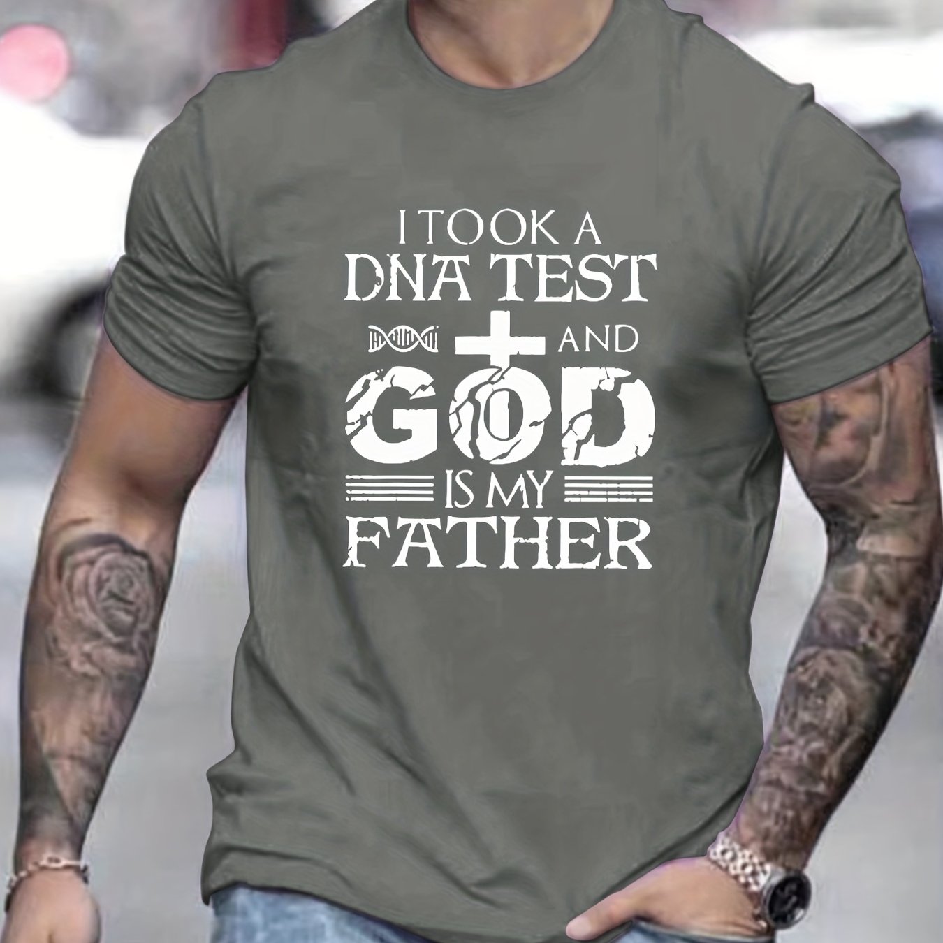 I Took A DNA Test & God Is My Father Men's Christian T-shirt claimedbygoddesigns