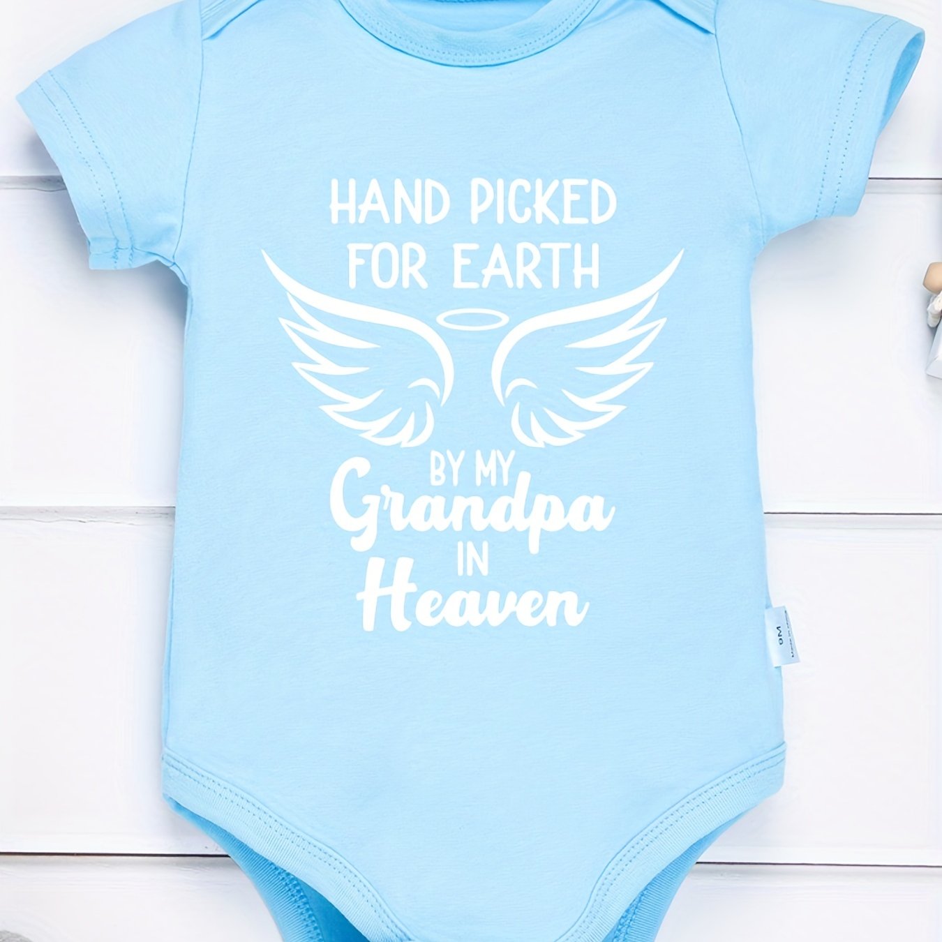 Hand Picked For Earth By My Grandpa In Heaven Christian Baby Onesie claimedbygoddesigns