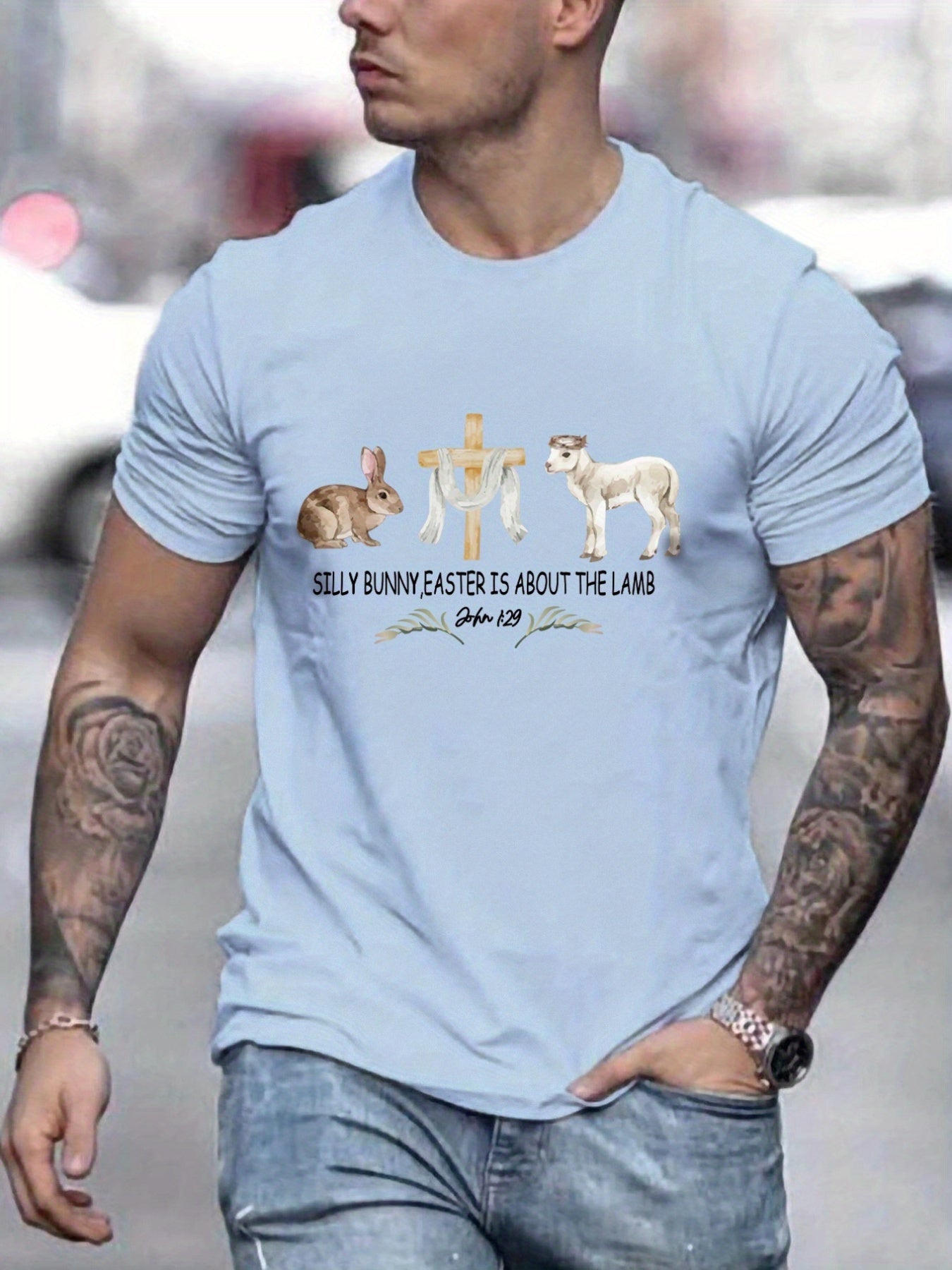 Silly Bunny, Easter Is About The Lamb Men's Christian T-shirt claimedbygoddesigns