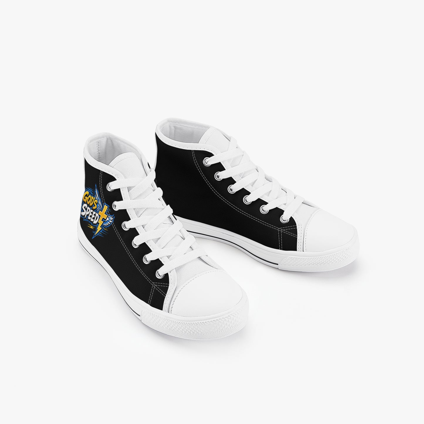God's Speed Christian Kid’s High - Top Canvas Shoes - ClaimedbyGodDesigns