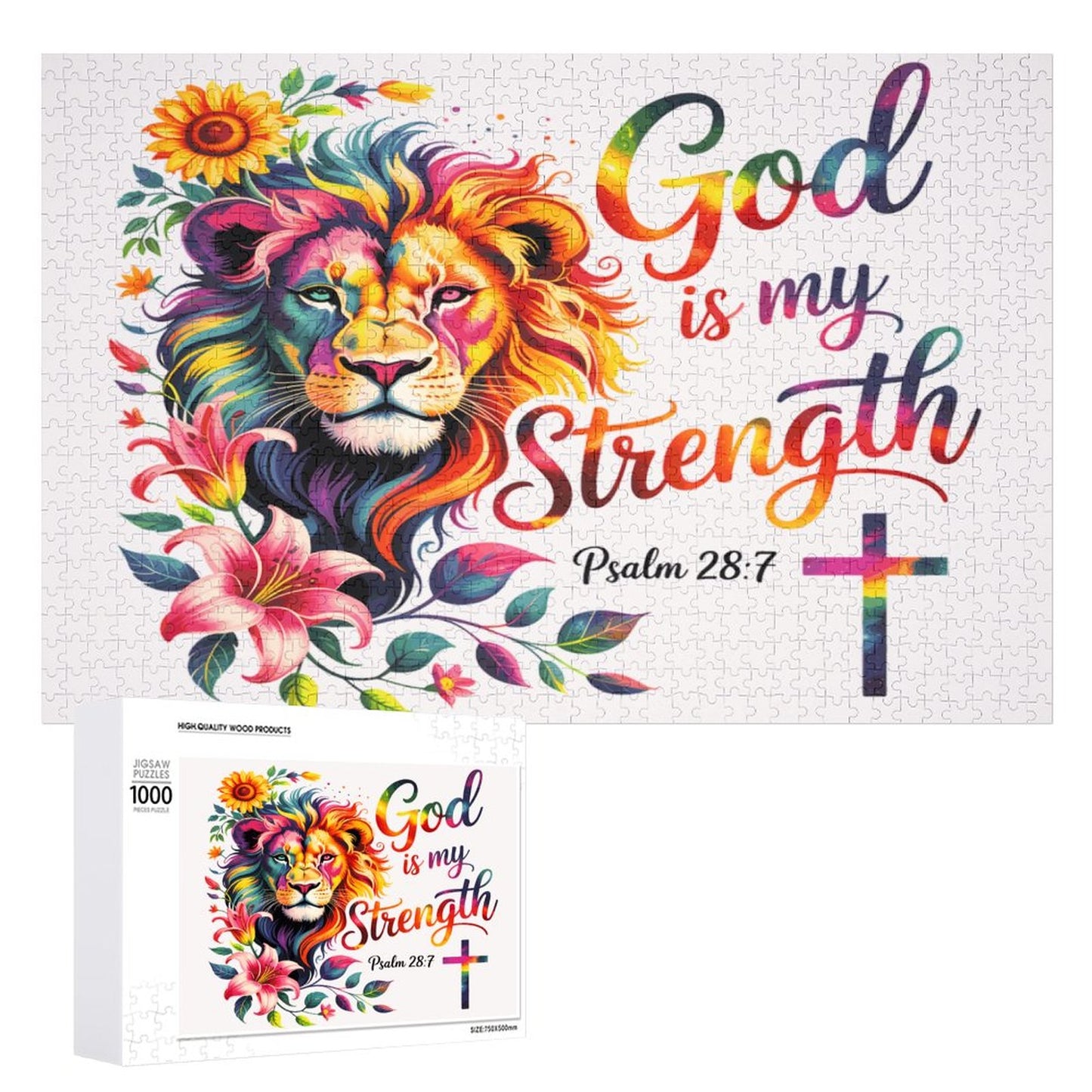 He Is My Strength Christian Wooden Picture Puzzle - ClaimedbyGodDesigns