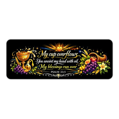 Psalm 23:5 My Cup Overflows Christian Kitchen Mat