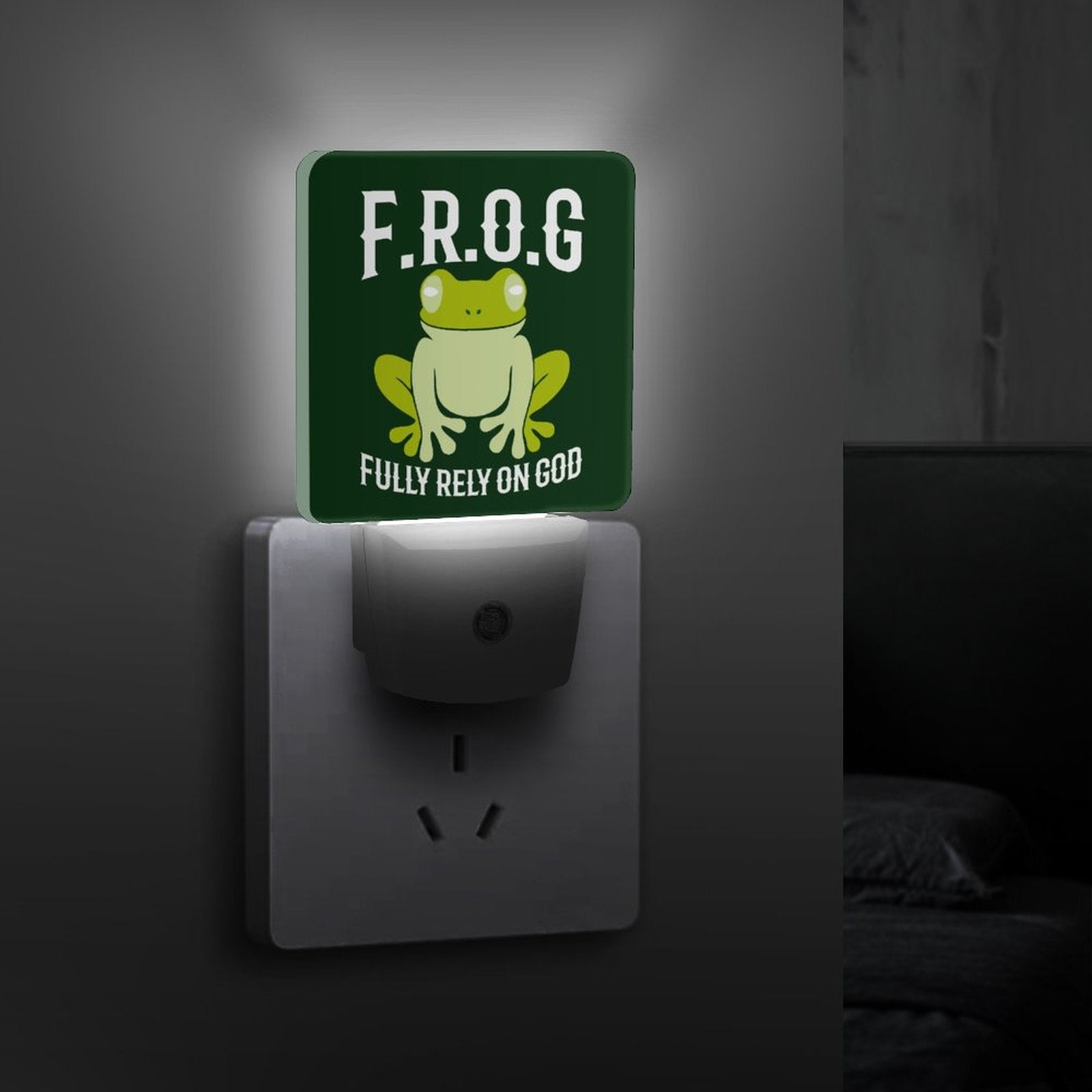 Fully Rely On Him (frog) Christian Night Light For Kids - ClaimedbyGodDesigns