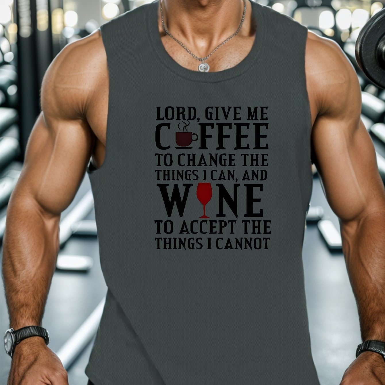 Lord Give Me Coffee & Wine Men's Christian Tank Top claimedbygoddesigns